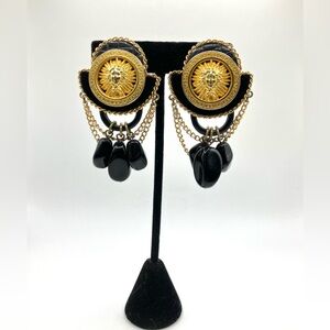 Medusa Head Clip Earrings Vintage Costume Jewelry